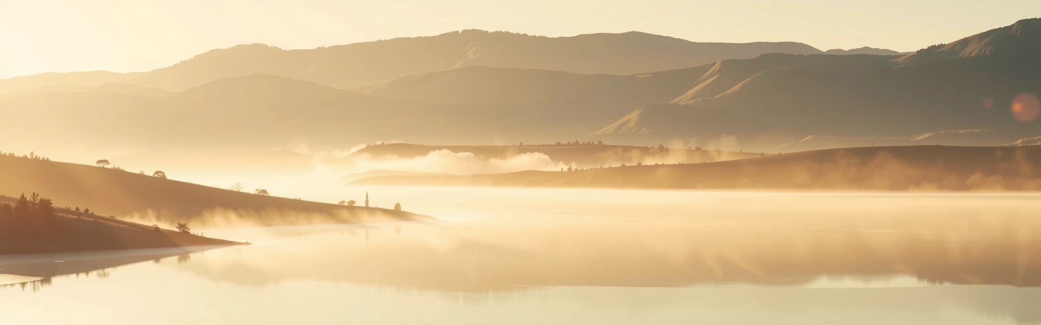 A serene natural landscape with soft morning light, symbolizing purity and well-being, representing Health & Glow Hungary's brand values.